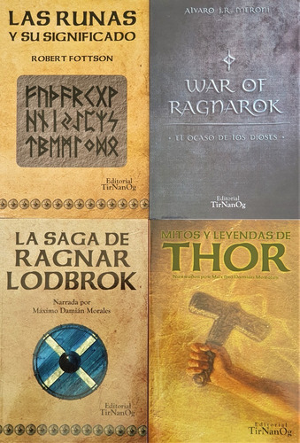 4 Libros Mitología Nórdica Ragnarok Thor Runas Tirnanog