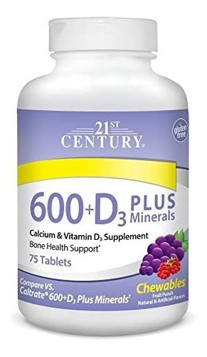 21st Century | Calcium 600+d3 Plus Minerals I 75 Chewables