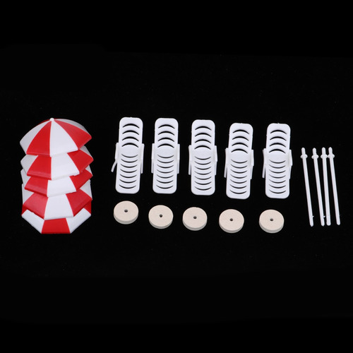 5 Conjunto De Miniatura Sombrilla Y Silla De Playa