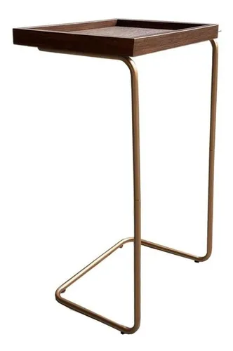 Mesinha Lateral Apoio De Sofá Mesa Castanho E Cobre Menor preço em Mesinha Lateral Apoio De Sofá Mesa Castanho E Cobre