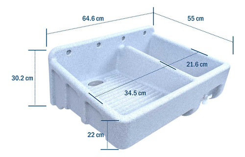 Lavadero De Plástico Poligranito Fleximatic 2031p