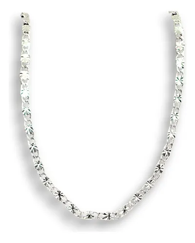 comprar Cadena Collar Eslabón Tipo Valentino Candados Blanco Oro 18k