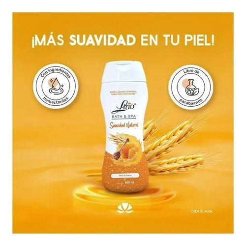 3 Jabón Líquido Corporal Lirio Suavidad Natural 400ml