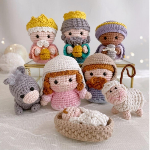 Patrones Amigurumis. Mini Pesebre Nacimiento. En Español. 