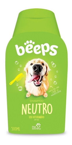 Shampoo Beeps Pet Society Neutro Para Cachorros 500ml