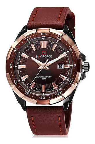 Relógios Naviforce 9056 Original Pulseira Couro Com Caixinha
