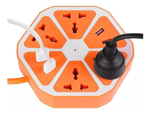 Regleta Multitoma Hexagonal Con Puertos Usb Somos Tienda 