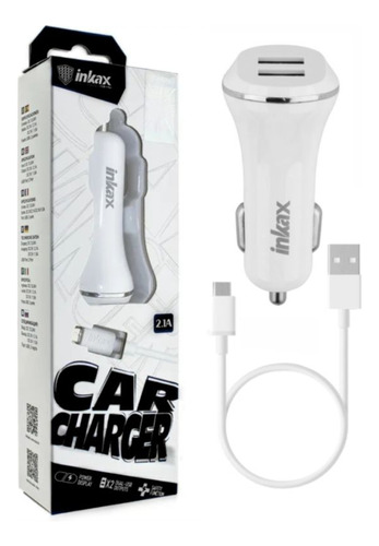 Cargador Para Auto Dual Inkax C/cable Lightning Usb 2.1a