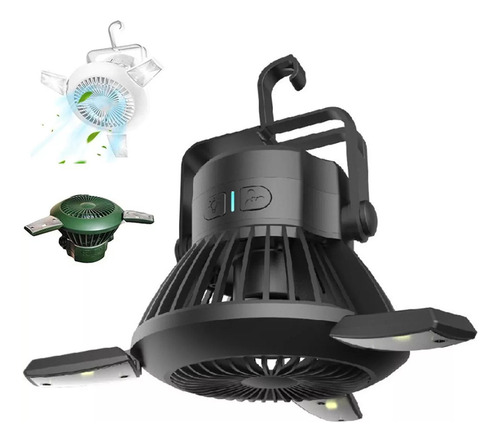 Ventilador Para Acampar Con Luces Led, Tienda Solar,