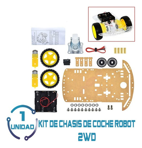 1 Kit De Chasis De Coche Robot Inteligente 2wd