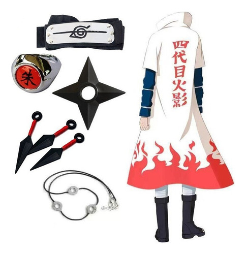 Capa Gabardina Hokage Minato Anime Naruto Shippuden Cosplay