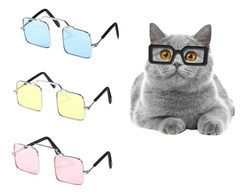 Lentes Cuadrados De Sol Para Mascotas Razas Pequeñas(3 Pza)