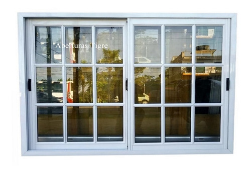 Ventanas Aluminio Blanco 180x110 Vidrio Repartido 4mm