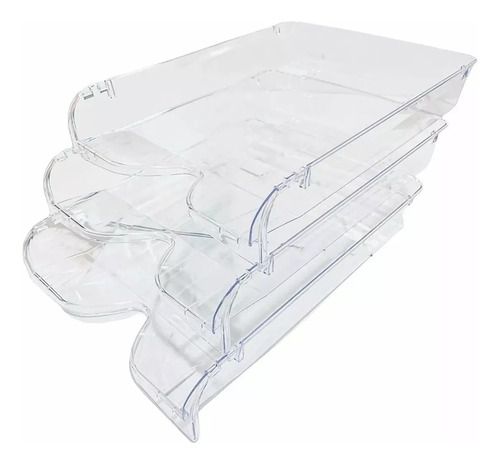 Pack De 3 Bandeja Acrílica Apilable Pizzini Cristal