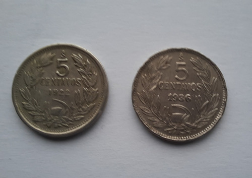 4 Monedas Antiguas Chile 20 Centavos Y 2 De 5 Centavos (Usado)