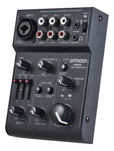 Ammoon Age03 5-channel Mini Mic-line Mixing Console Mixer