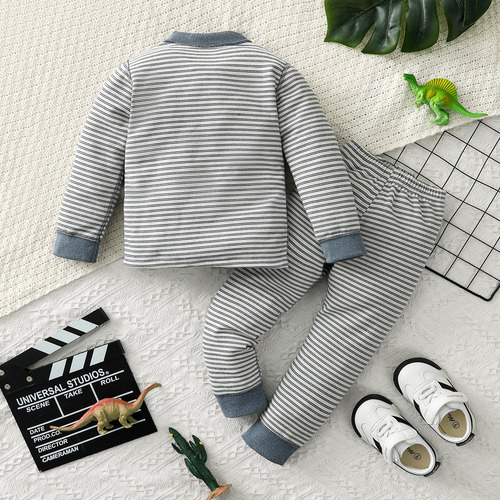 N 2 Piezas Conjunto Casual De Felpa Algodón Para Niño 1-4 B