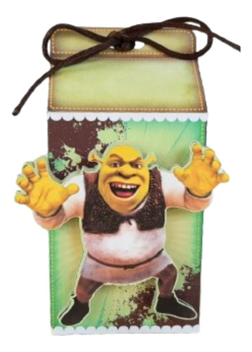 10 Cajitas Milk Box En 3d De Shrek