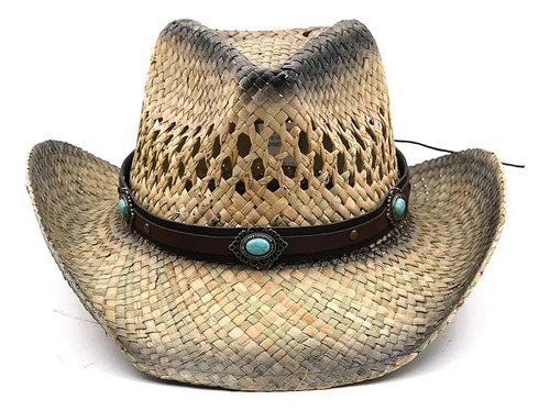 Sombrero De Playa Natu Straw Para Hombre, Vaquero Y Mujer