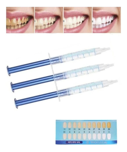 Blanqueamiento Dental En Jeringa Kit X3 Para Luz Led Uv