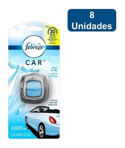 Aromatizante Automovil Clip Aroma Linen & Sky X 8 Febreze
