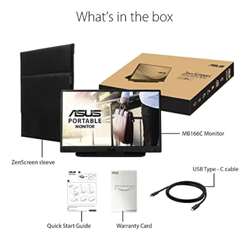 Monitor Portátil Asus Zen Screen 15.6 1080p (mb166c) - Full