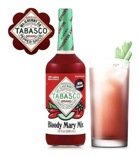 Suco De Tomate Tabasco Bloody Mary Mix Garrafa 946ml