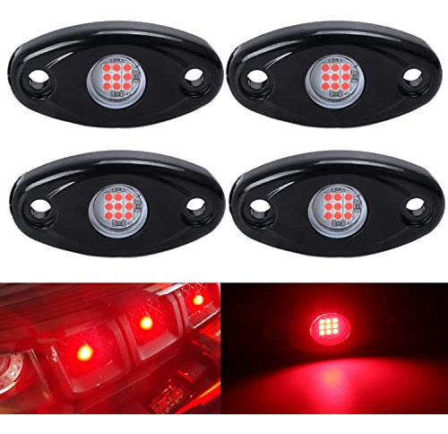 Calightskit Led Rock Lights 4 Pods Red Led Underglow Light K