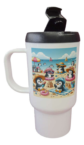 Jarro Termico Pinguinos Dia De Playa Vacaciones M3