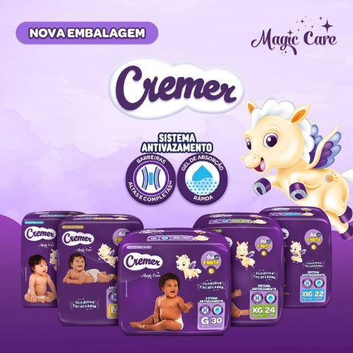 2x Fralda Cremer Magic Care Jumbinho P (3 A 5 Kg) Pcto 18 Un P Sem Gênero