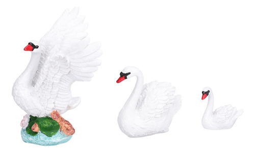 Adornos De Resina Con Forma De Cisne, 3 Unidades, Simulación