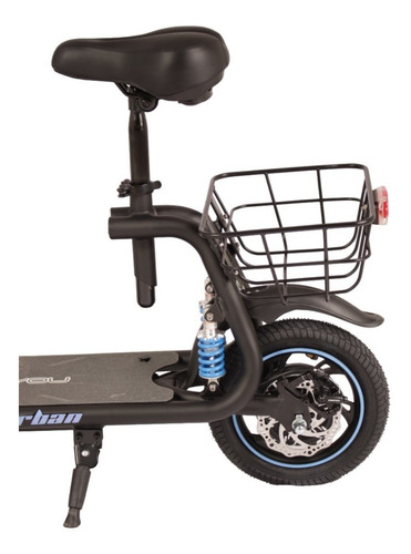 Imagen 5 de 10 de Monopatin Electrico C1 Asiento Y Canasto 25 Km/h 380w