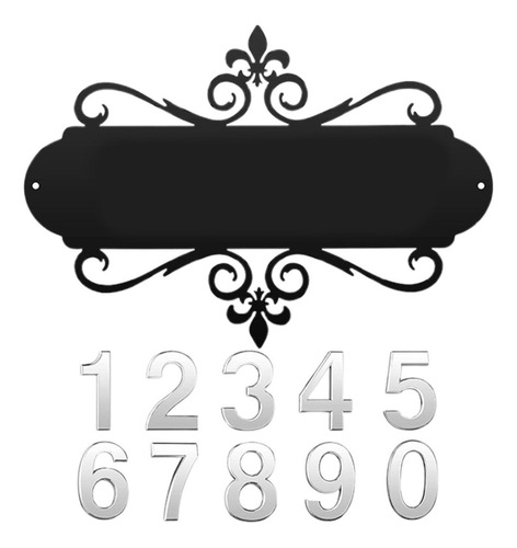 Ba Placa De Dirección Con Números De Casa De Hierro, Letrero