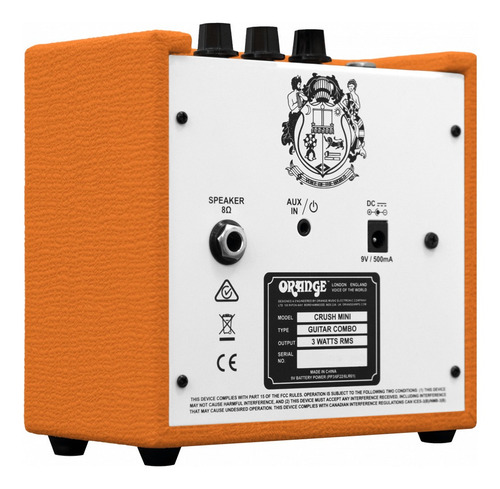 Amplificador Orange Crush Mini Transistor para guitarra de 3W color naranja 250V