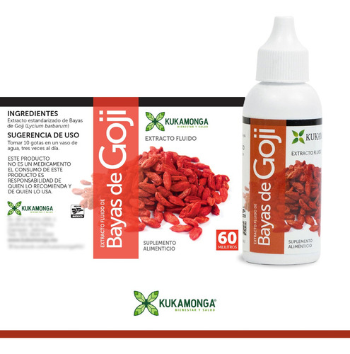 Kit Pérdida De Peso, Bayas De Goji (60 Caps, 100 G Y 60 Ml) Sabor Sin sabor