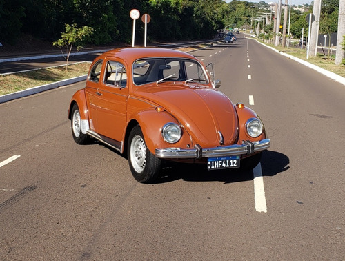 Vw Fusca 1300 1975 Marrom Caravela Placa Preta Impecável