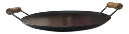 Chapa Disco Arado Ferro Fundido Alça Madeira 33cm