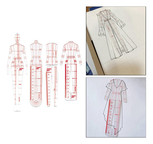 Conjunto Regla Dibujo Moda Mujer Costura Patrones B B