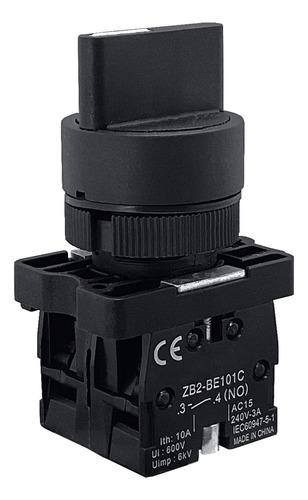 Chave Seletora Comutadora 3 Posições Fixa 22mm 2 Na - 1un
