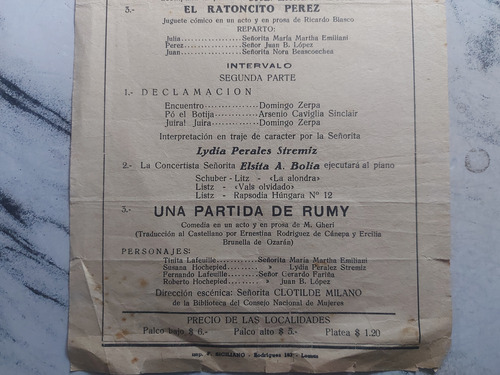 Imagen 4 de 4 de Antigua Ficha Festival Cine Teatro Coliseo 1942. Ian 548