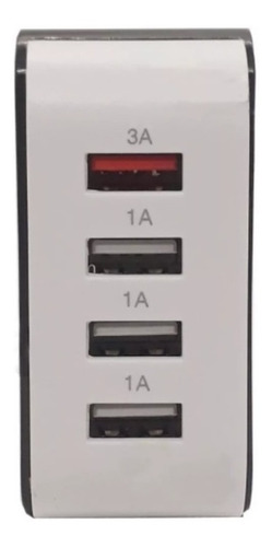 Imagen 4 de 6 de Multiple Cargador Usb X4 Puertos Zapatilla 220v Celular Etc