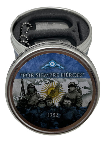 Chapas De Identificación Militar Lata Malvinas Argentinas