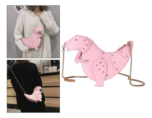 Mujeres Lindo Dinosaurio 3d Bandolera Remache Chic Cadena