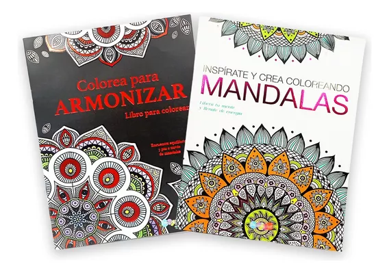 Set 2 Libros Mandalas Para Colorear Antiestrés Arte Meditar