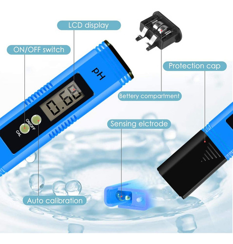 Medidor De Ph, Medidor De Ph Digital Para Agua, Prueba De Ph