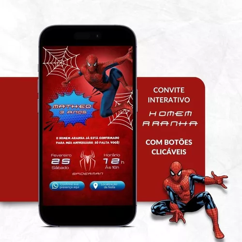 Convite Virtual - Homem Aranha