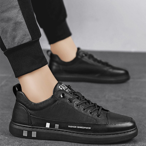 Zapatos De Cuero Genuino Elegantes Para Hombre Estilo Casual