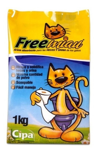 Arena Para Gato Free Miau X 1 Kg