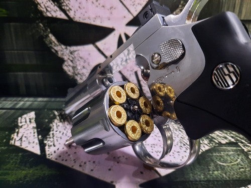 Imagem 6 de 9 de Airgun Pistola Revólver Rossi Cromado 708s 2 Polegadas Novas