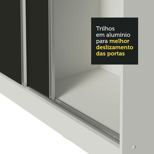 Ropero Closet Madesa Royale 3 Puertas 2 Espejo Color Blanco/Negro